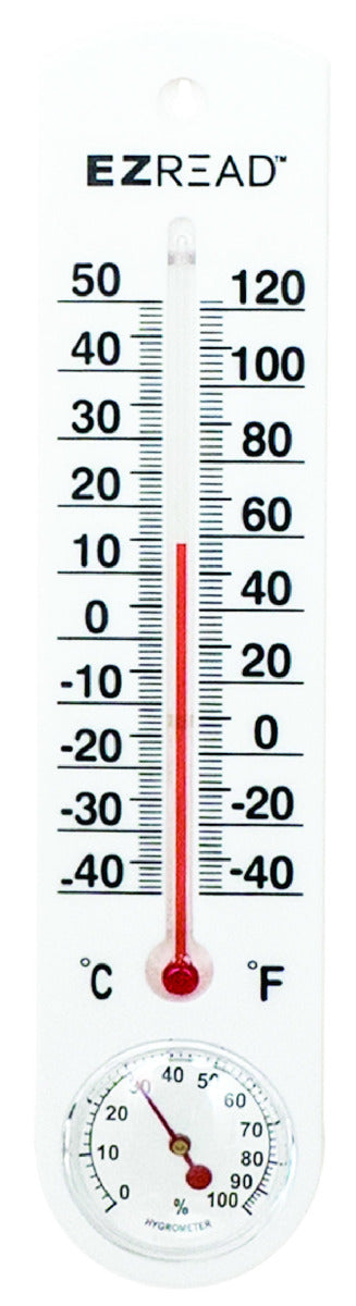 Thermometer w/Humidity EZ Read 9"