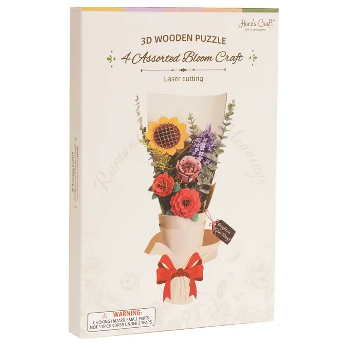 3D Wooden Flower Puzzles Bundle
