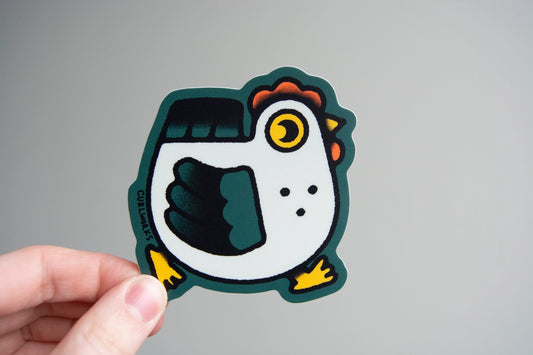 Sticker Vinyl Chicken on the Move