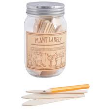 Plant Labels Wood in Jar